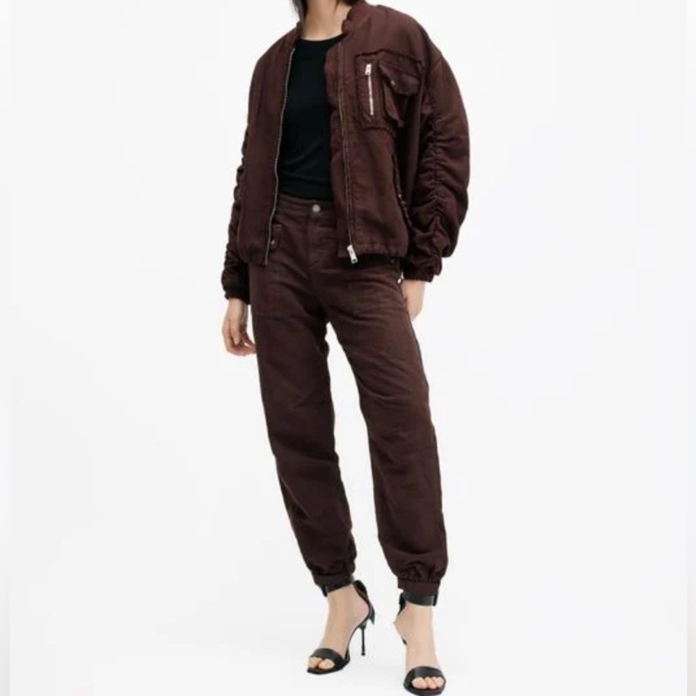 NWOT Val High-Rise Cargo Linen Blend Pants size US 4 - Picture 3 of 14